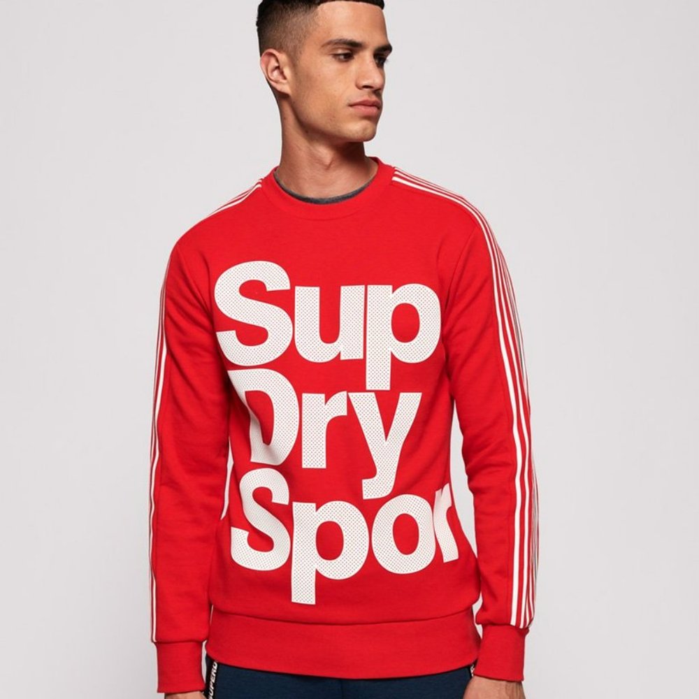 SUPERDRYSPORT Crew Neck Sweatshirt Red Cool & Comfort